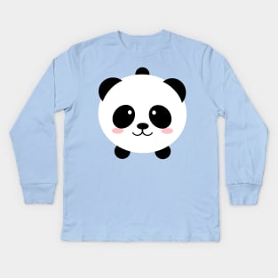 Lovely kawai panda bear Kids Long Sleeve T-Shirt